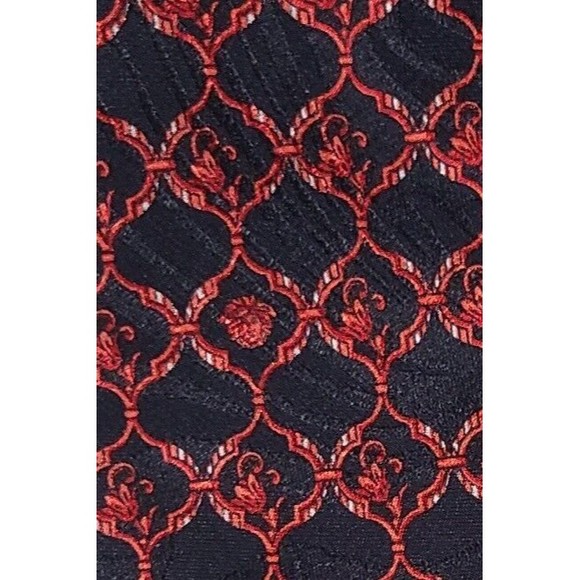 Gianni Versace Seta Silk Tie Blue Pink/Red Geometric Medusa Baroque Mesmerizing - Picture 2 of 7